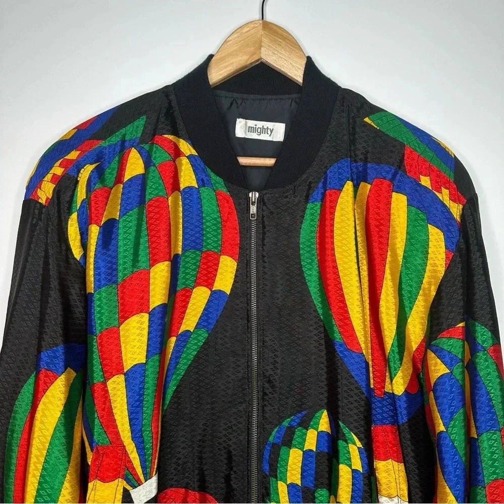 Mighty Vintage 80’s Hot Air Balloon Print Bomber Jacket - Picture 2 of 13